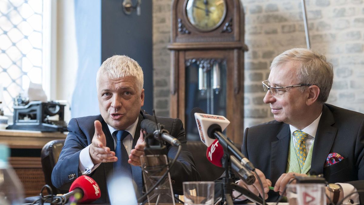 Na zdjęciu Robert Gwiazdowski i Adam Sadowski z Centrum im. Adama Smitha.