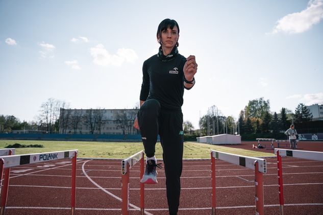 Anna Kiełbasińska w czasie treningów na stadionie w Olsztynie (fot. archiwum prywatne)