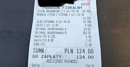 8 zł za jajko. Paragon za śniadanie w tatrzańskim schronisku
