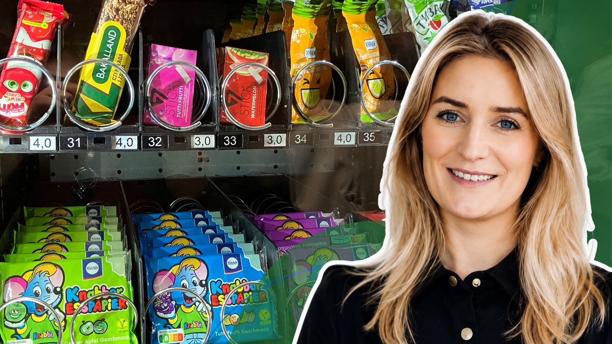 Dietetyczka Anna Radowicka ocenia wyposażenie automatu w szkole