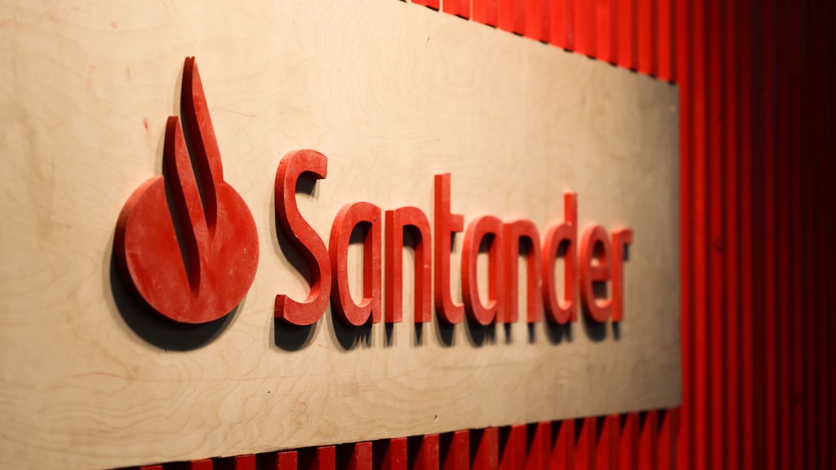 Santander logo is seen during Impact'24 congress in Poznan, Poland on May 16, 2024. (Photo by Jakub Porzycki/NurPhoto via Getty Images)