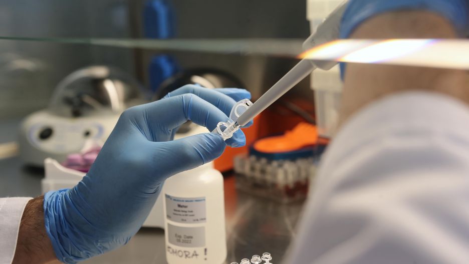 Łódź, 13.07.2021. Koronawirus w Polsce. Praca w laboratorium Wojewódzkiej Stacji Sanitarno-Epidemiologicznej w Łodzi, 13 bm. Spotkanie dotyczyło sekwencjonowania genomu wirusa SARS-CoV-2 przez laboratorium WSSE w Łodzi w kontekście wyzwań przeciwepidemicznych realizowanych przez Państwową Inspekcję Sanitarną. (mr) PAP/Roman Zawistowski