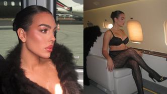 Georgina Rodriguez pręży się w rajstopkach i staniku na pokładzie prywatnego samolotu (FOTO)