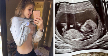 Młoda mama pokazuje swój niesamowicie płaski brzuch w 6 miesiącu ciąży