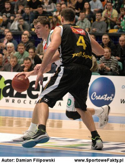 Adam Wójcik w meczu z Treflem Sopot