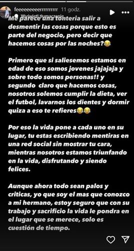 Instastories brata Pedriego