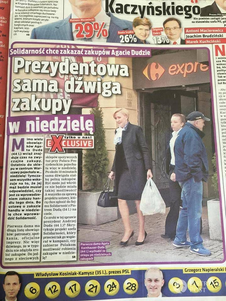 Agata Duda robi zakupy w niedzielę