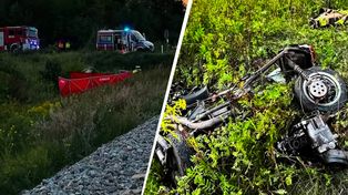Zderzyli się z pociągiem, nie żyje 14-latek. Jechali bez kasków
