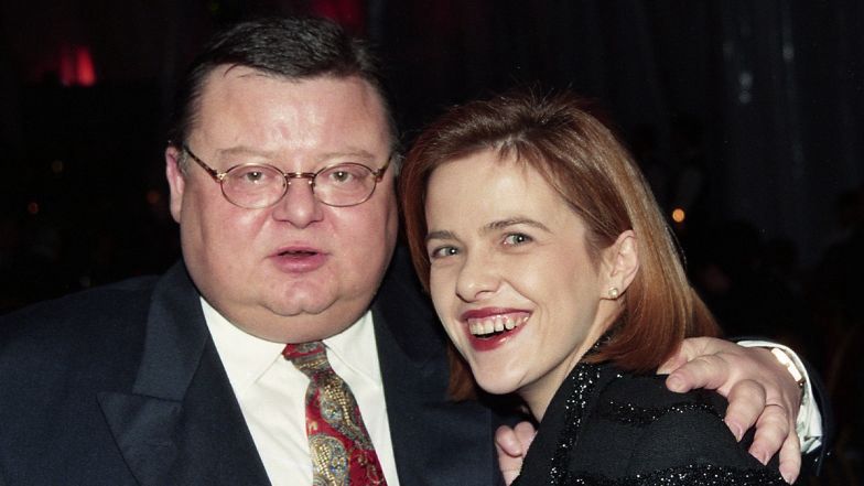 Ewa Bańska w objęciach męża 