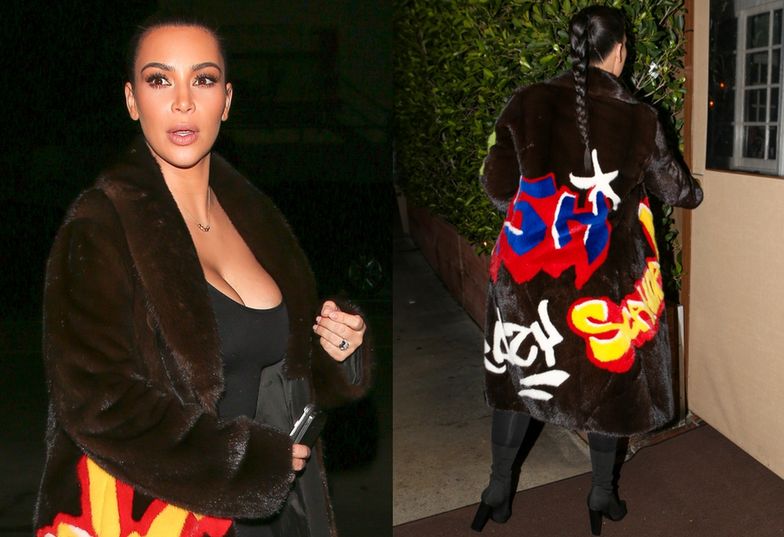 Kim Kardashian w futrze Yeezy