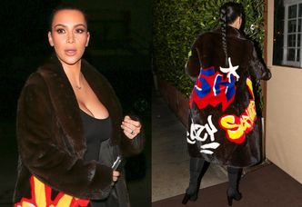 Kim w ogromnym futrze z kolekcji Kanye Westa... (ZDJĘCIA)