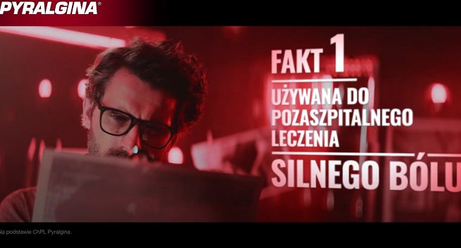 Fakty reklamują Pyralginę jako „nr 1 na silny ból” (wideo)
