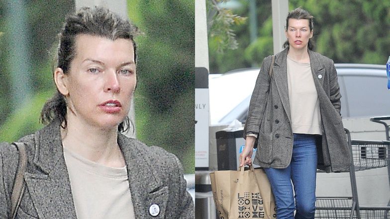 Milla Jovovich BEZ MAKIJAŻU oddaje się zakupom w Los Angeles z torbą za 7 tysięcy złotych (ZDJĘCIA)