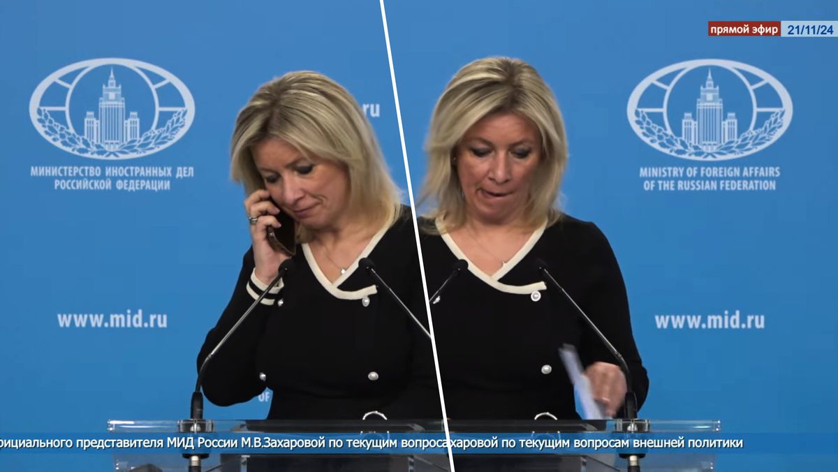 wojna w Ukrainie, wojna na ukrainie, wojna, rosjanie, ukraińcy, władimir putin, zacharowa, odprawa, telefon Zacharowa odebrała telefon z Kremla w trakcie konferencji. Polecenie