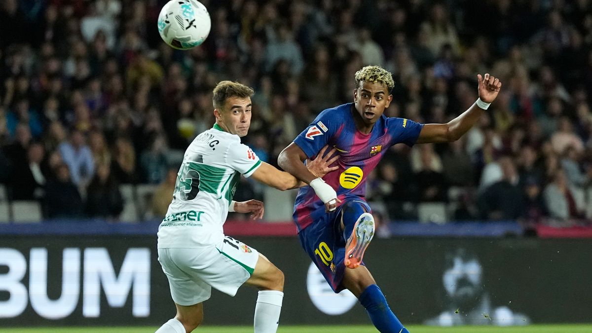 PAP/EPA / PAP/EPA/Enric Fontcuberta / Lamine Yamal otworzył wynik meczu