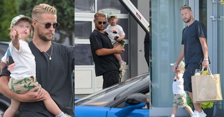 Tak Sebastian Fabijański spędza czas z synem pod nieobecność Maffashion. Wizyta w salonie BMW i osiedlowym sklepie (ZDJĘCIA)