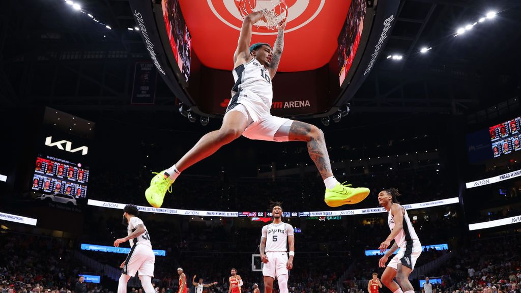 Getty Images / Kevin C. Cox/Getty Images / Jeremy Sochan w meczu NBA San Antonio Spurs - Atlanta Hawks