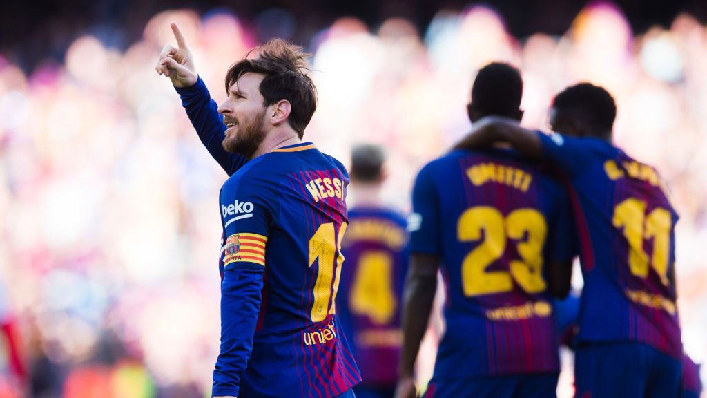 Na zdjęci: Lionel Messi po zdobyciu gola