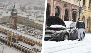 Potężne śnieżyce w Krakowie. Śnieg sparaliżował miasto