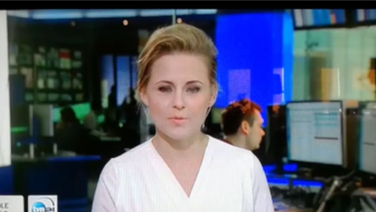 Dziennikarka wybuchła śmiechem na wizji.