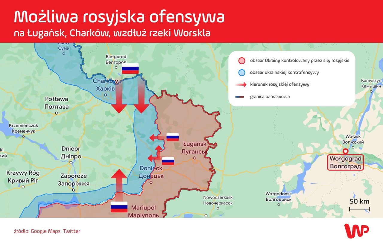 Na tych trzech kierunkach mogą ruszyć z natarciem rosyjskie wojska