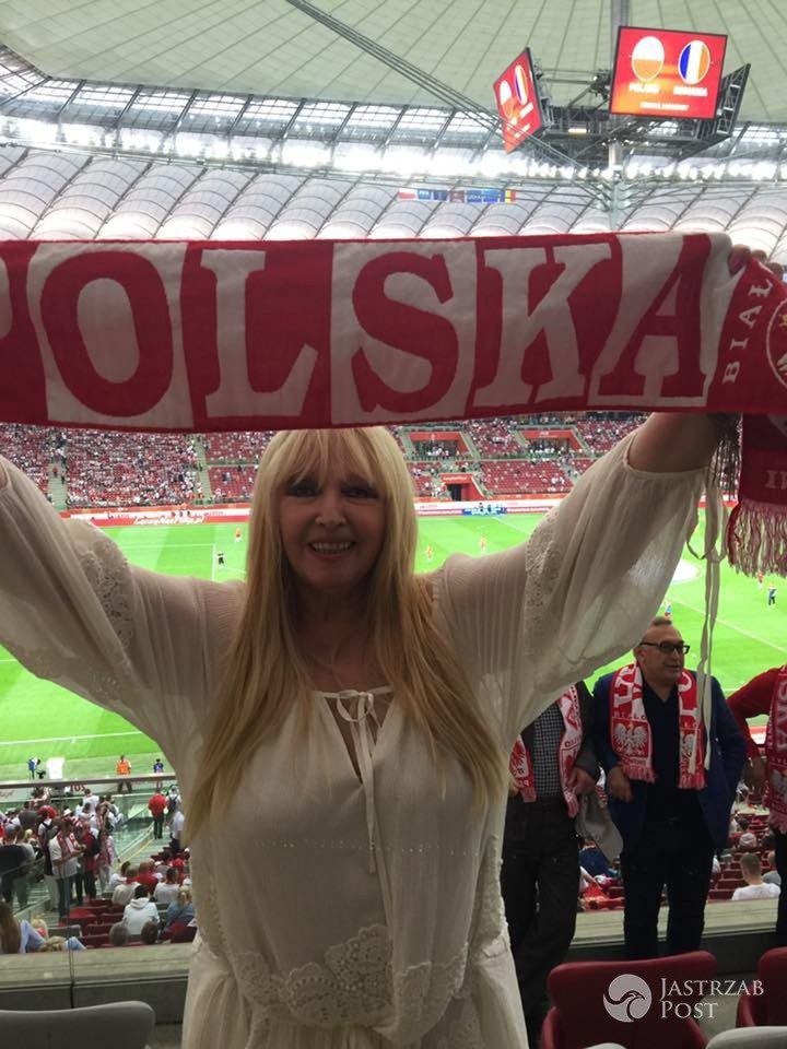 Maryla Rodowicz na meczu Polska-Rumunia