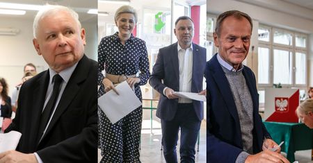 Wybory parlamentarne 2019: Donald Tusk, Jarosław Kaczyński, Andrzej Duda i inni politycy głosują (ZDJĘCIA)