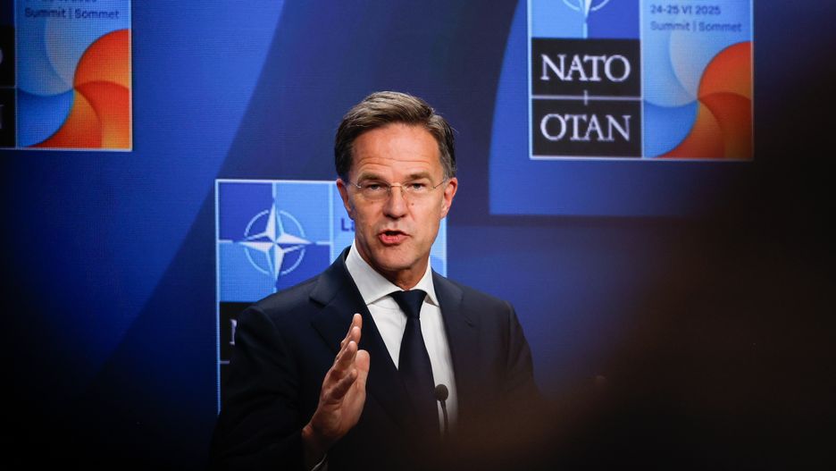 THE HAGUE, NETHERLANDS - JUNE 25: NATO Secretary General Mark Rutte holds the closing press conference during the second and last day of the NATO Summit on June 25, 2025 in The Hague, Netherlands. This year's NATO summit, which brings together heads of state and government from across the military alliance, is being held in the Netherlands for the first time. Among other matters, members are to approve a new defense investment plan that raises target for defense spending to 5% of GDP. (Photo by Omar Havana/Getty Images)