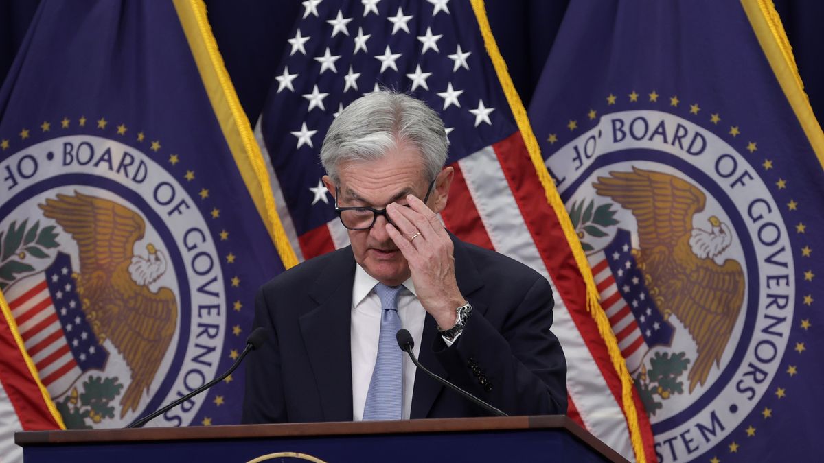 WASHINGTON, DC - MARCH 22: Federal Reserve Board Chairman Jerome Powell holds a news conference following a Federal Open Market Committee meeting at the Federal Reserve on March 22, 2023 in Washington, DC. The Federal Reserve announced a 0.25 percentage point interest rate increase to a peak benchmark range of 4.75% to 5%, the highest level since 2007. (Photo by Alex Wong/Getty Images)