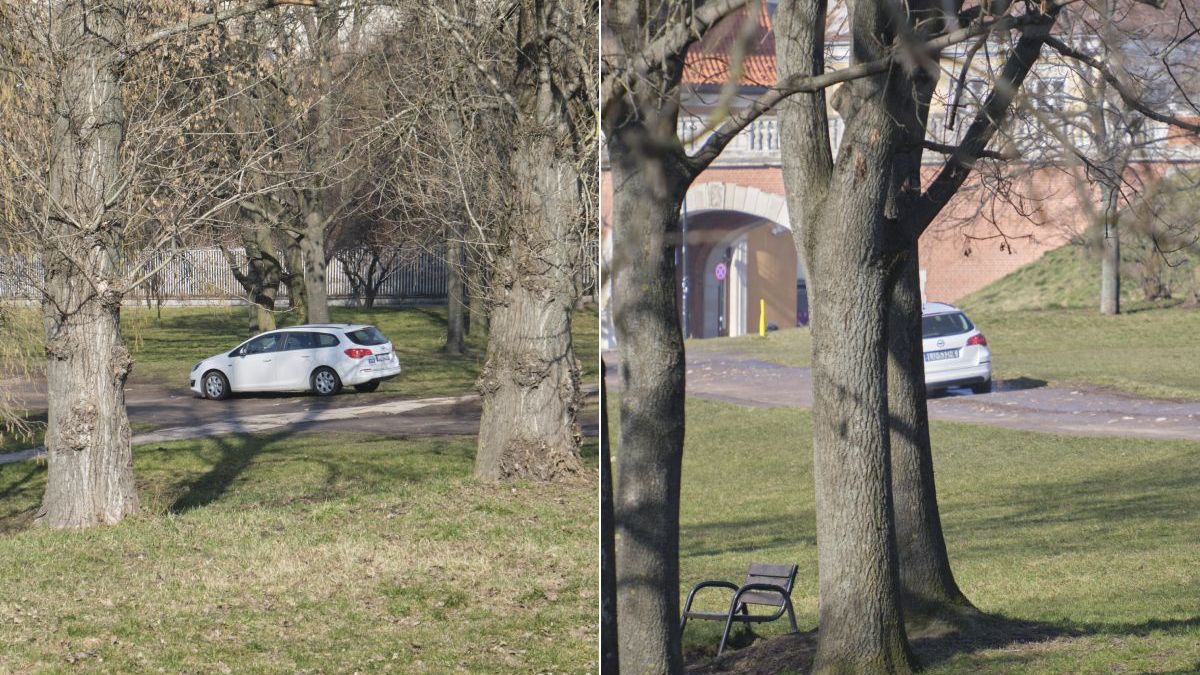 Przejażdżka ekipy TVP3 Lublin po Błoniach pod Zamkiem