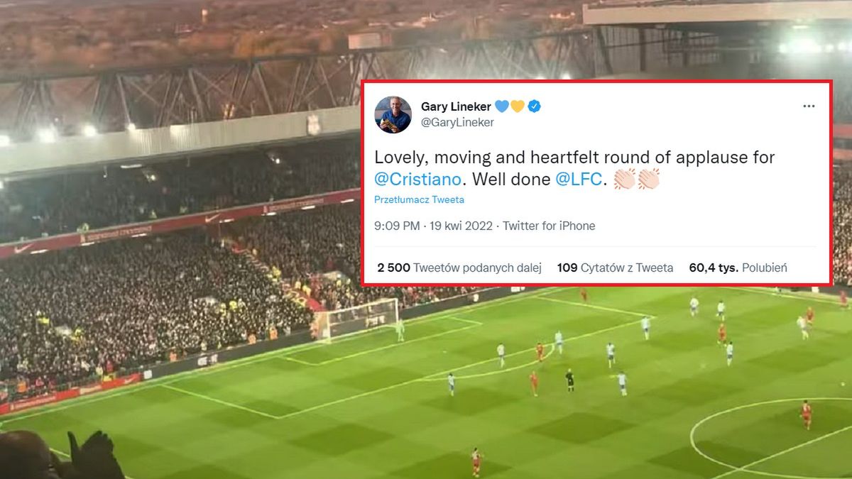 Gary Lineker był pod wrażeniem sceny na Anfield
