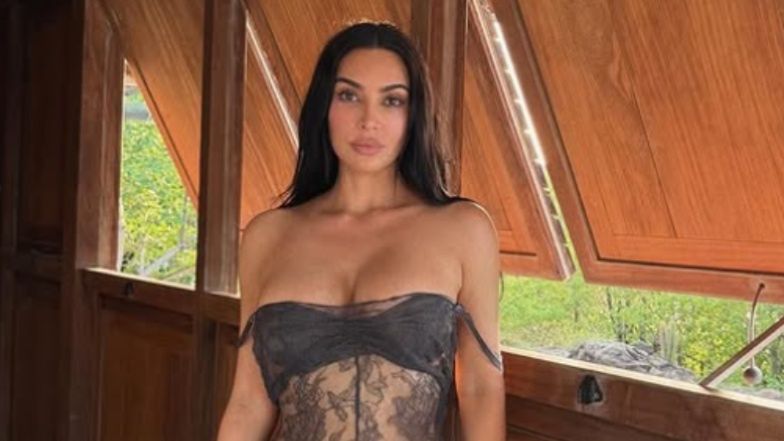 Kim Kardashian w prześwitującej kreacji