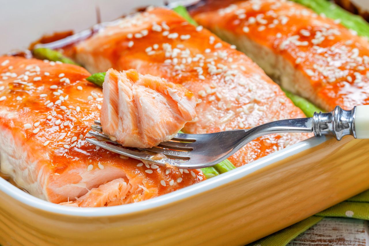 Teriyaki sauce is a perfect match for salmon.