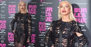Ultraszczupła Christina Aguilera prezentuje odmienioną sylwetkę na premierze musicalu "Burlesque"