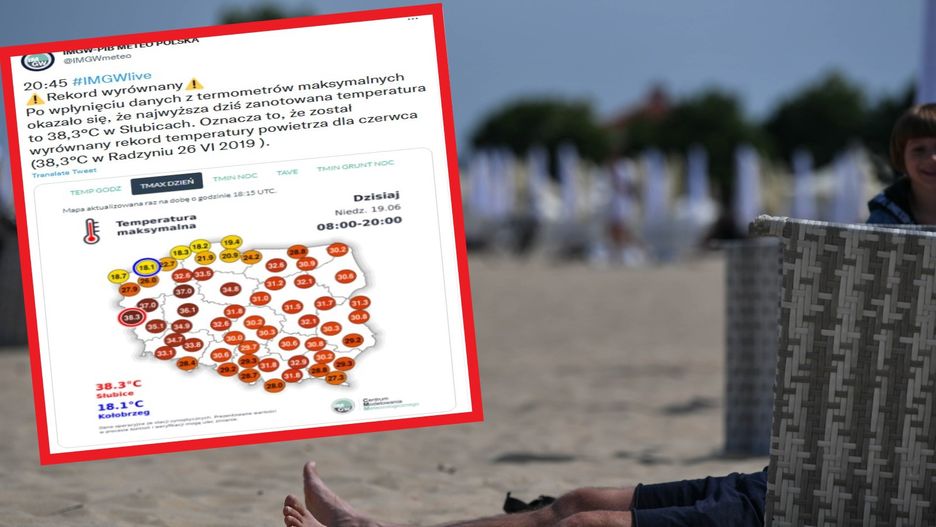 Rekord wyrównany. Są nowe dane IMGW o temperaturze 