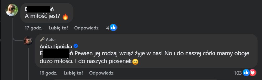 Komentarz Anity Lipnickiej na Facebooku