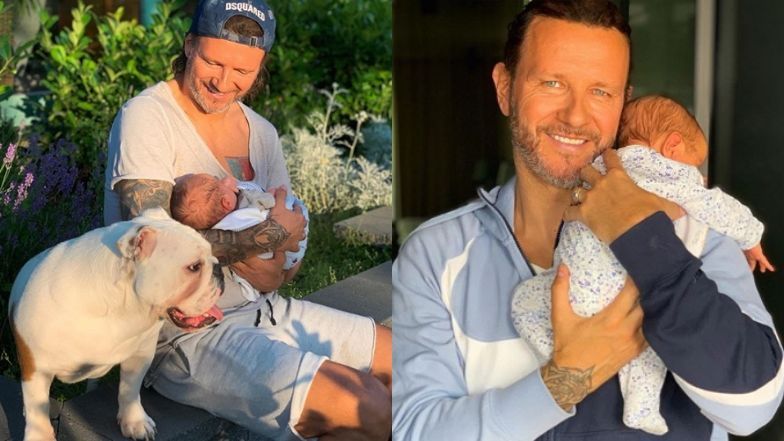 Radosław Majdan relaksuje się w towarzystwie Henryka i George'a