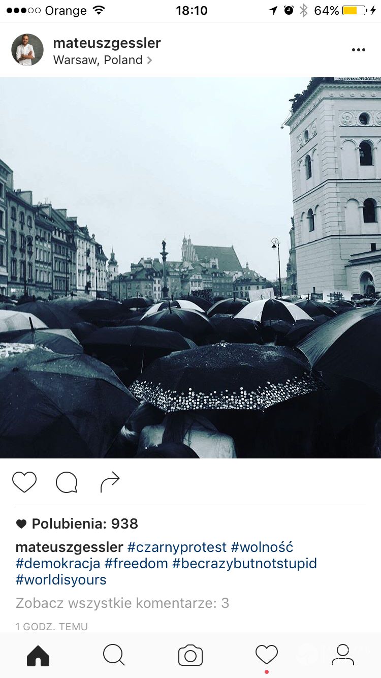 Mateusz Gessler wspiera Czarny protest