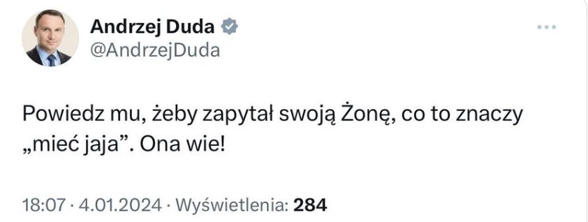 usunięty wpis Andrzeja Dudy
