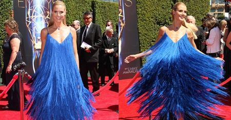 Heidi Klum w kreacji z piórami! (ZDJĘCIA)