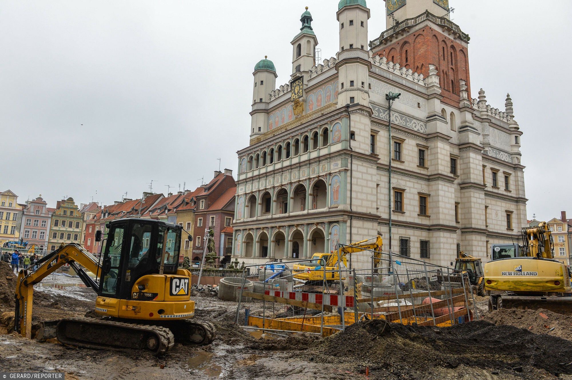 Stary Rynek w Poznaniu podczas remontu
