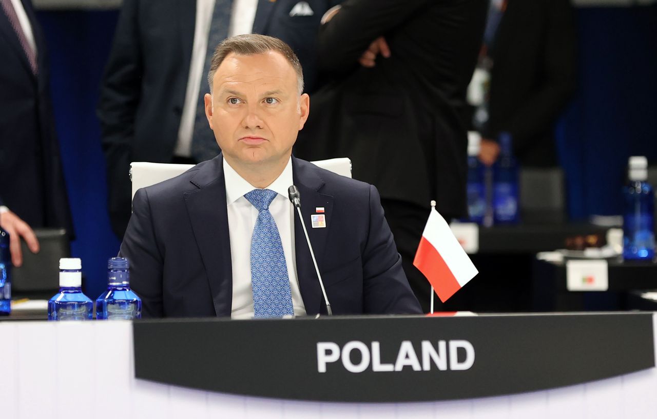 Na zdjęciu Andrzej Duda na szczycie NATO w Madrycie