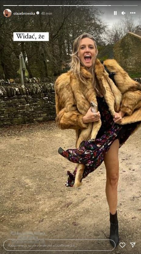 Ubrani w futra Aleksandra i Michał Żebrowscy relacjonują wyjazd bez dzieci