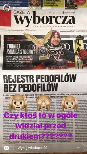 Screen z Insta Story Kamila Stocha