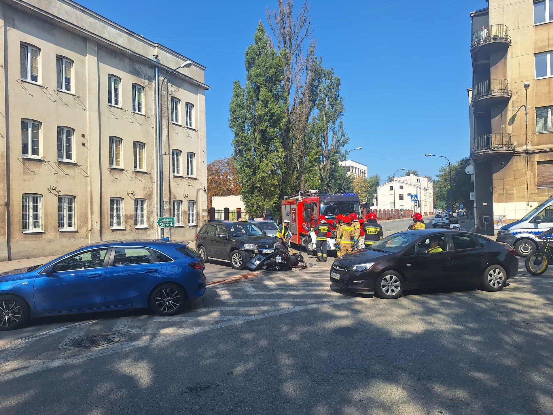 wypadek na ulicy Wólczańskiej w Łodzi