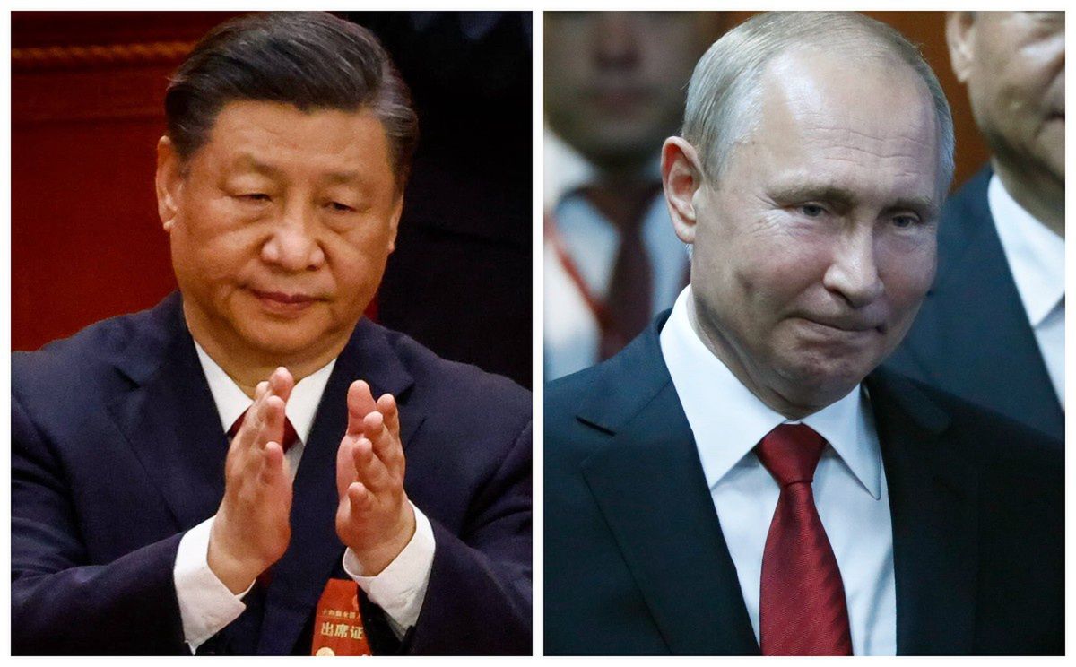 Po lewej Xi Jinping, po prawej Władimir Putin