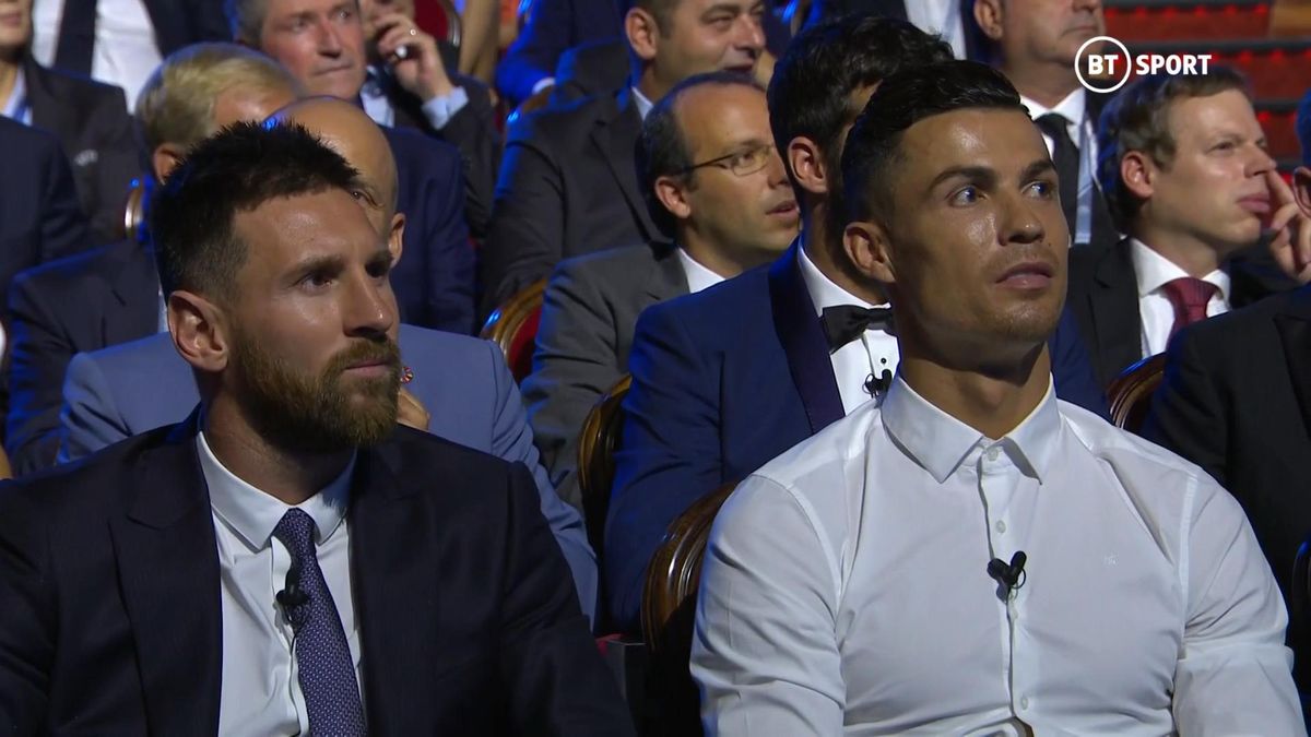Lionel Messi i Cristiano Ronaldo po przemowie Erica Cantony