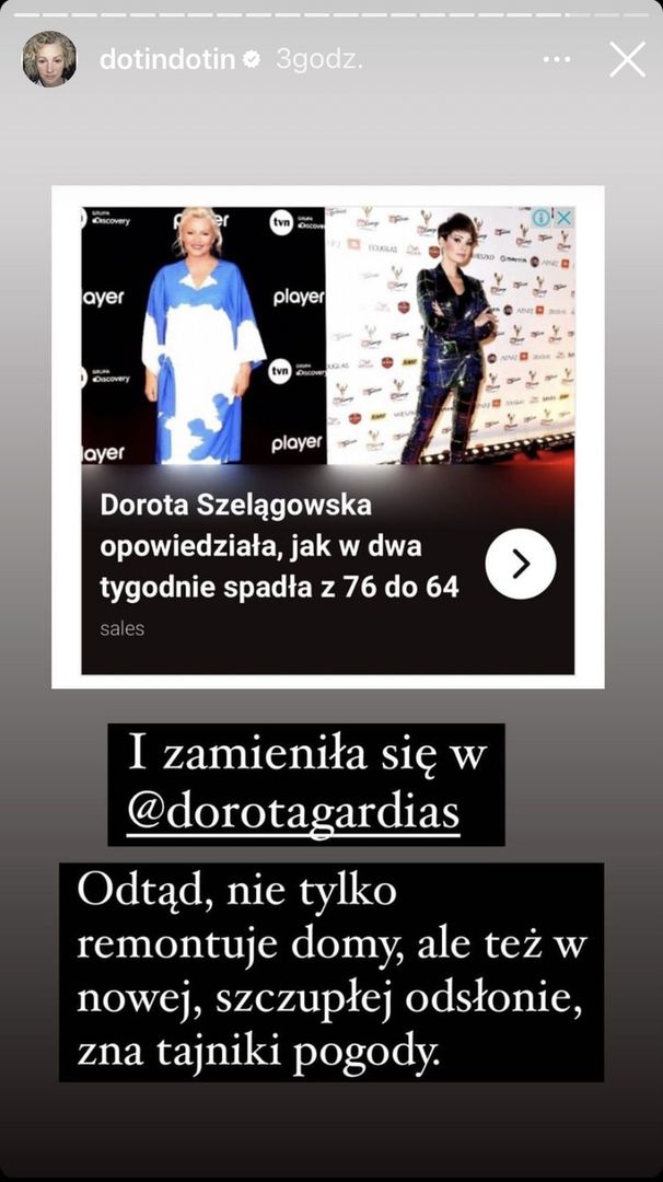 Reklama porównująca Dorotę Szelągowską do Doroty Gardias 