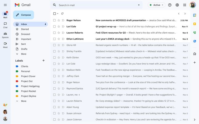 Nowy, zintegrowany interfejs Gmaila