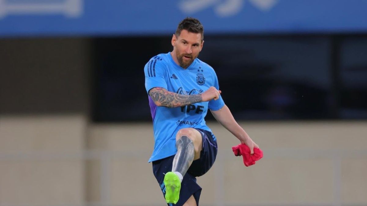 Lionel Messi na treningu reprezentacji Argentyny